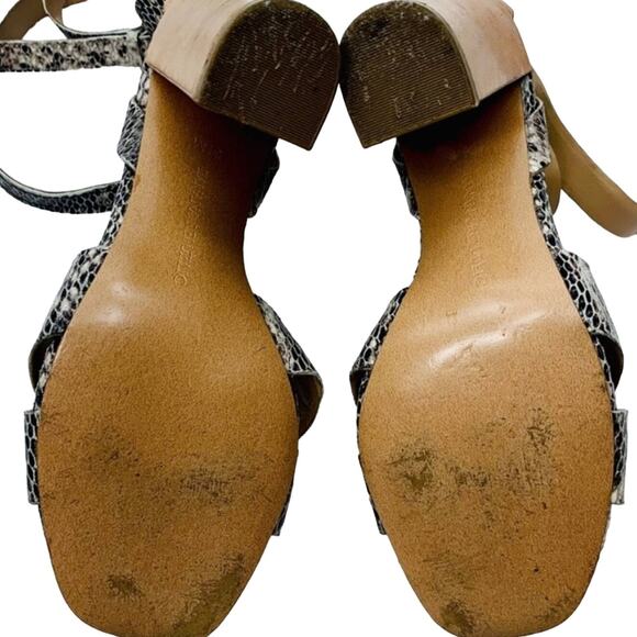 Banana Republic Women's Snakeskin Block Hell Strappy Ankle Wrap Sandals Size 5.5 - Picture 5 of 7